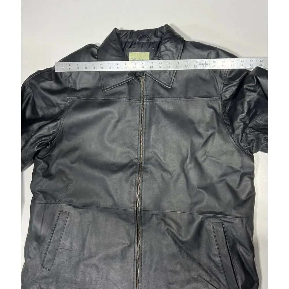 Haband Black‎ Genuine Leather Mens Jacket Size XL